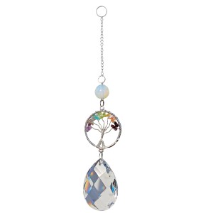 Pear 50mm Crystal Gemstones Beads Tree Of Life (CRB023B)